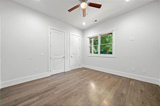 304 Old Cove Rd N, Jasper, GA 30143 - unfurnished bedroom with wood finished floors, a ceiling fan, and recessed lighting