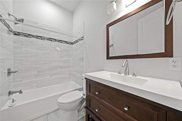 304 Old Cove Rd N, Jasper, GA 30143 - bathroom with vanity, bathing tub / shower combination, and marble look tile flooring