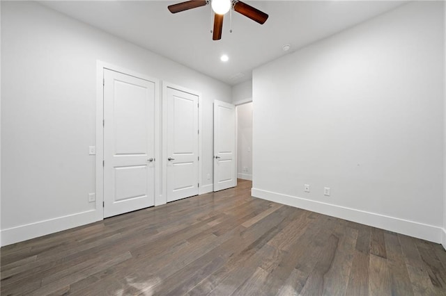 304 Old Cove Rd N, Jasper, GA 30143 - unfurnished bedroom with wood finished floors, recessed lighting, and a ceiling fan