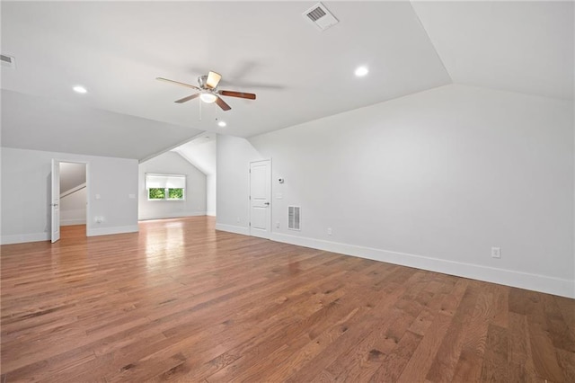 304 Old Cove Rd N, Jasper, GA 30143 - additional living space featuring vaulted ceiling, ceiling fan, light wood finished floors, and recessed lighting