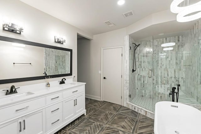 1430 N Harris Rdg, Atlanta, GA 30327 - full bathroom featuring a shower stall, a soaking tub, and double vanity