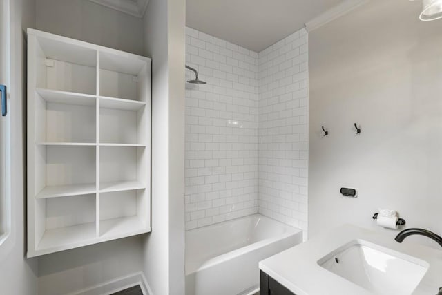 1430 N Harris Rdg, Atlanta, GA 30327 - full bath featuring vanity, shower / bath combination, and ornamental molding