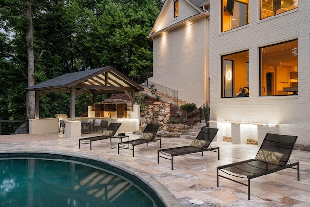 1430 N Harris Rdg, Atlanta, GA 30327 - swimming pool with a gazebo, stairway, a patio area, a bar, and area for grilling