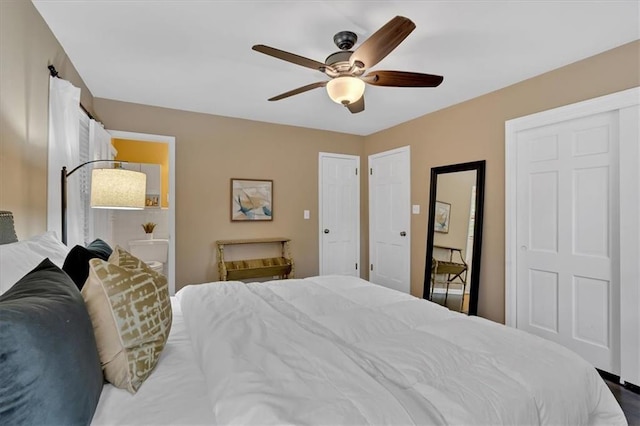 bedroom with ceiling fan