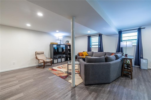 living room featuring hardwood / wood-style flooring