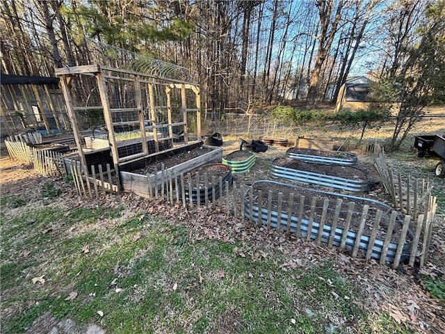 view of yard with a garden