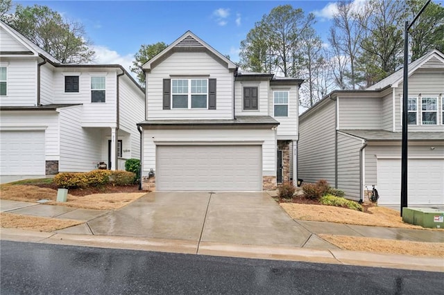 view of front of home featuring a garage