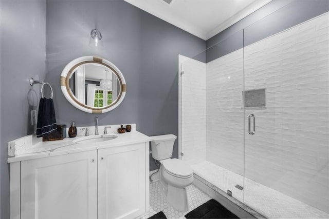 10150 Cedar Ridge Dr, Milton, GA 30004 - full bath with a stall shower, vanity, and tile patterned flooring