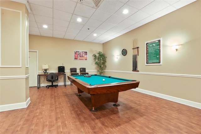 1501 Clairmont Rd Unit 1027, Decatur, GA 30033 - playroom with baseboards, visible vents, a drop ceiling, and wood finished floors
