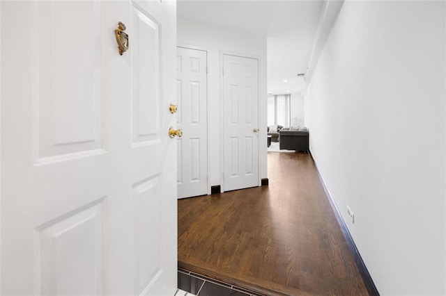 1501 Clairmont Rd Unit 1027, Decatur, GA 30033 - hall with baseboards and wood finished floors