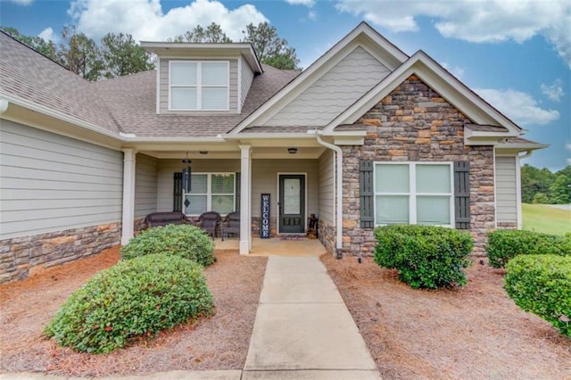 view of front of home with covered porch