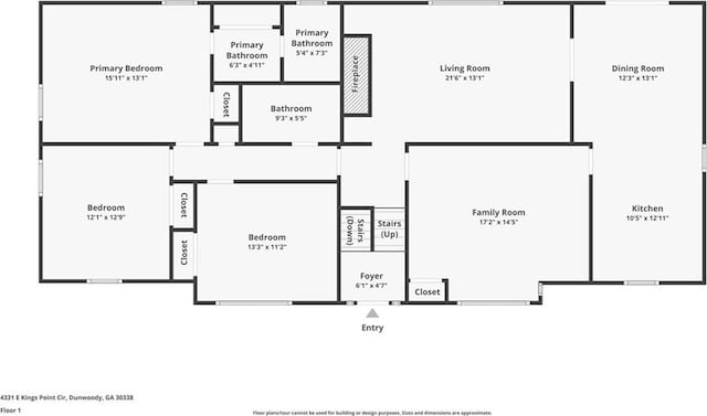 4331 E Kings Point Cir, Dunwoody, GA 30338 - floor plan / room layout