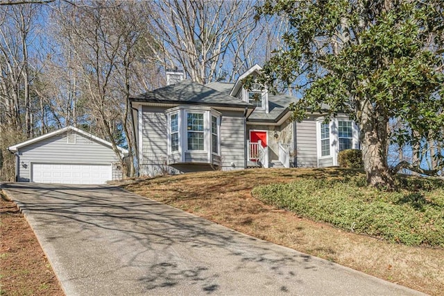 view of front of home with a garage