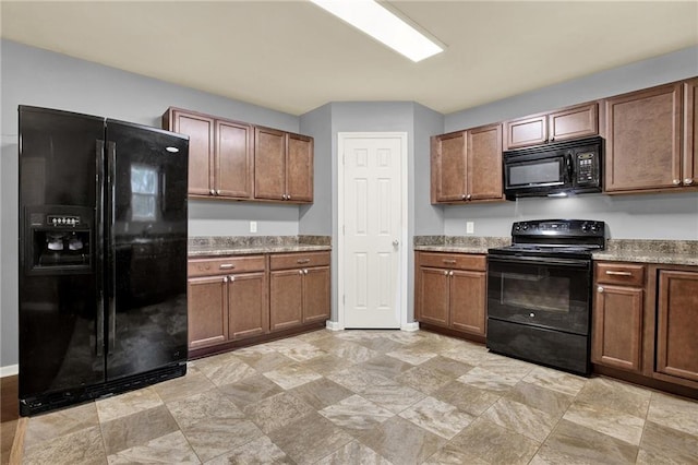 kitchen featuring black appliances