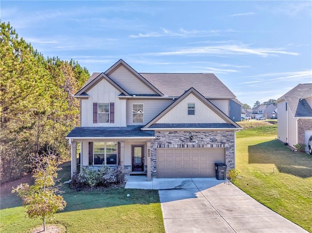 view of front of home with a front yard and a porch