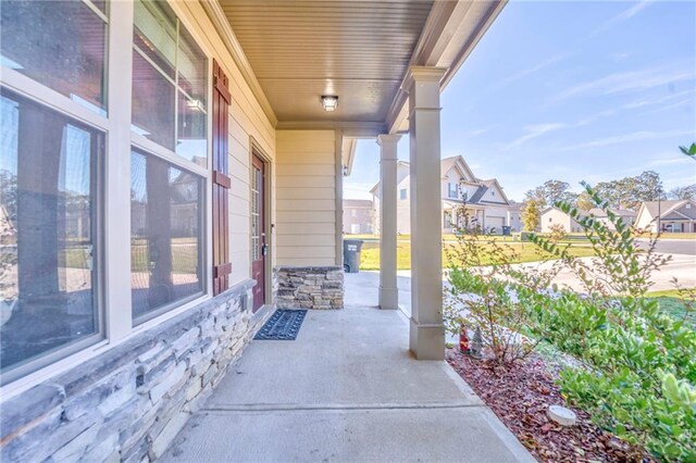 view of patio featuring covered porch