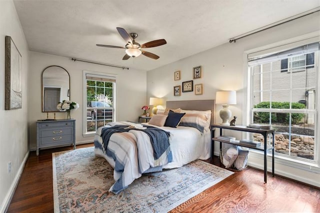 3701 Essex Ave Unit 2, Atlanta, GA 30339 - bedroom with wood finished floors, baseboards, and a ceiling fan