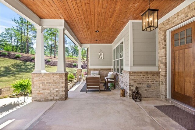 view of patio with a porch