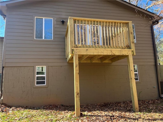 view of home's exterior with a balcony