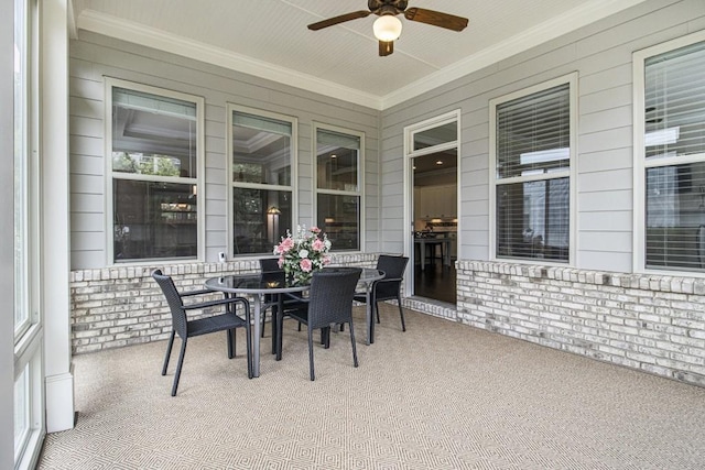 11375 Crestview Ter, Johns Creek, GA 30024 - view of patio / terrace featuring ceiling fan and outdoor dining space