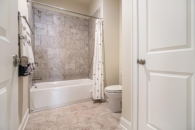 11375 Crestview Ter, Johns Creek, GA 30024 - full bath with toilet, shower / bath combo, and baseboards