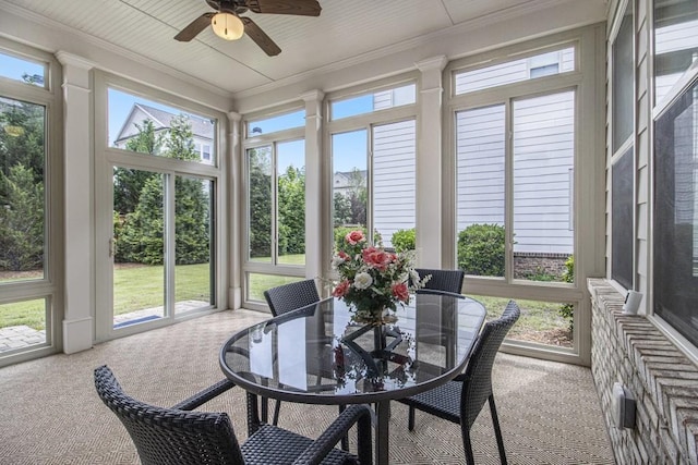 11375 Crestview Ter, Johns Creek, GA 30024 - sunroom with ornamental molding and carpet flooring