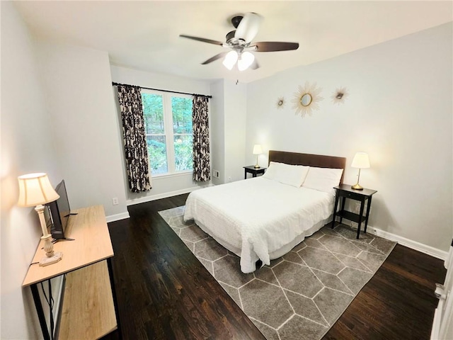 1045 River Pt, Suwanee, GA 30024 - bedroom featuring dark wood-style flooring and ceiling fan