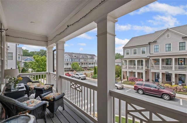 balcony with a residential view