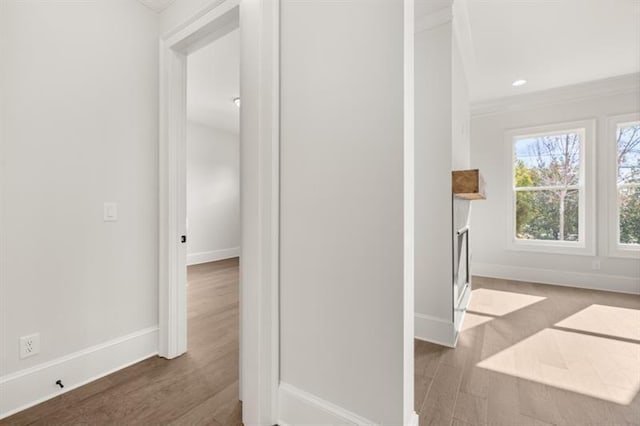 1005 Coleman Place Dr, Roswell, GA 30075 - corridor featuring wood finished floors and crown molding