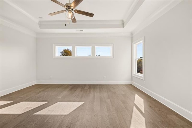 1005 Coleman Place Dr, Roswell, GA 30075 - unfurnished room with a raised ceiling, healthy amount of natural light, wood finished floors, and ornamental molding