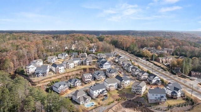 1005 Coleman Place Dr, Roswell, GA 30075 - aerial view of property's location featuring a heavily wooded area and nearby suburban area