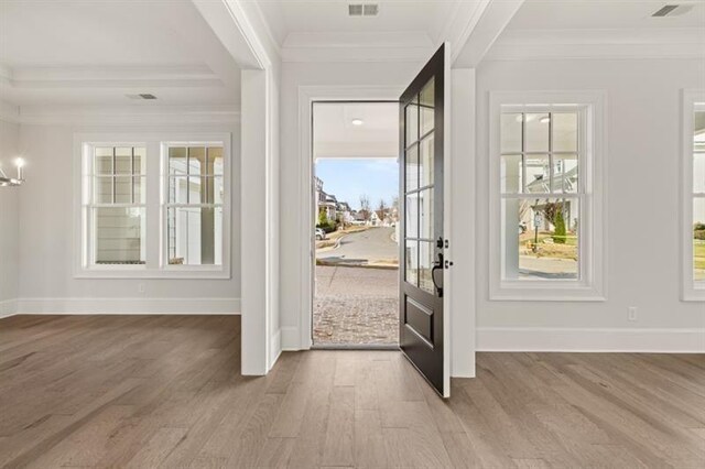 1005 Coleman Place Dr, Roswell, GA 30075 - entrance foyer with crown molding and wood finished floors