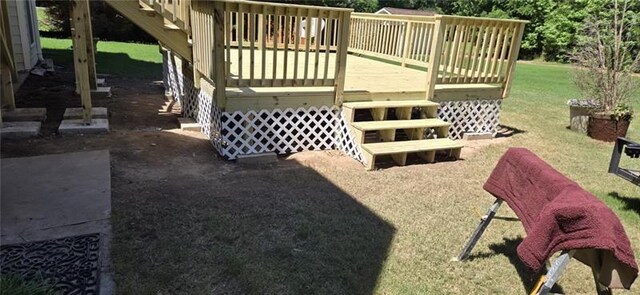 view of yard featuring a deck