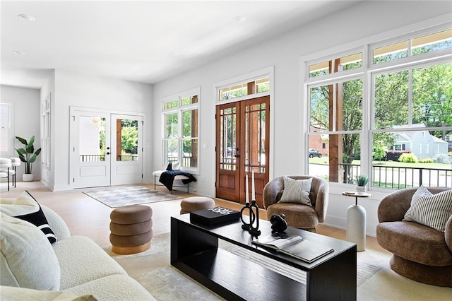 sunroom / solarium with french doors