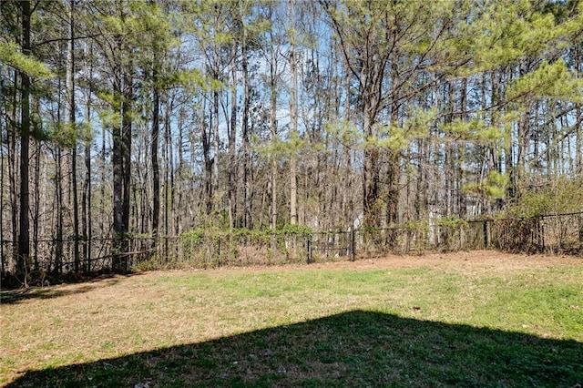 view of yard featuring fence