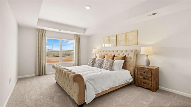 321 Sound Cir, Stockbridge, GA 30281 - bedroom with light carpet and a tray ceiling