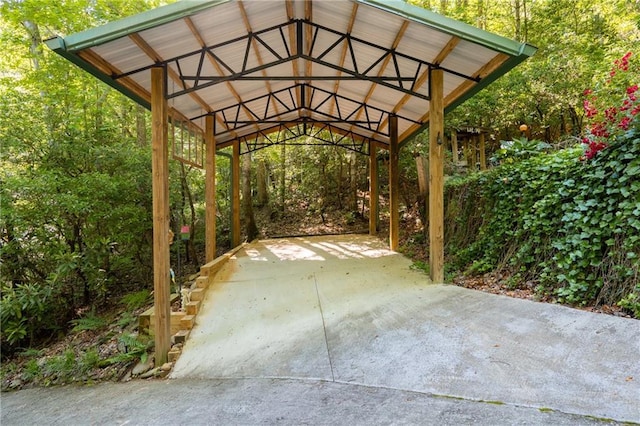 exterior space with a carport