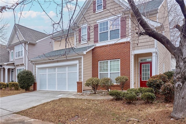 view of property with a garage