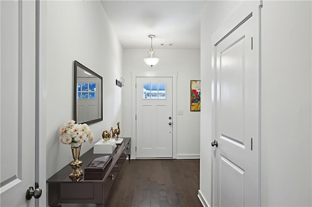 1637 Short Shadow Ln, Snellville, GA 30078 - entrance foyer with dark wood finished floors and baseboards