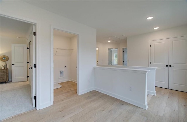 interior space with light hardwood / wood-style flooring