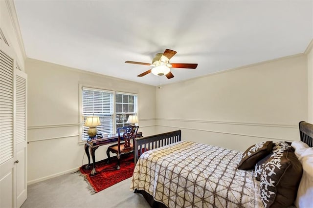 30 Chaumont Sq NW, Atlanta, GA 30327 - carpeted bedroom featuring crown molding, a closet, and ceiling fan