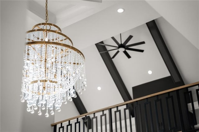 details featuring an inviting chandelier