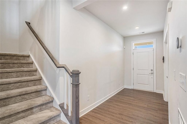 foyer featuring dark hardwood / wood-style flooring