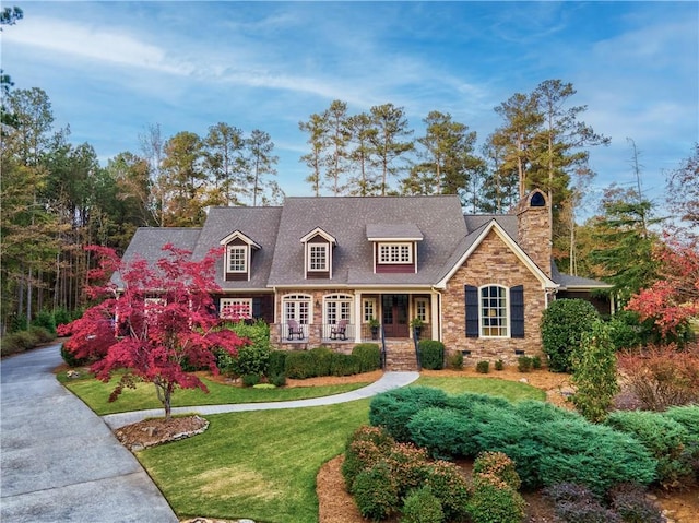 view of front of house featuring a front lawn