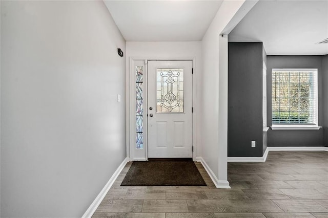 entrance foyer with hardwood / wood-style flooring