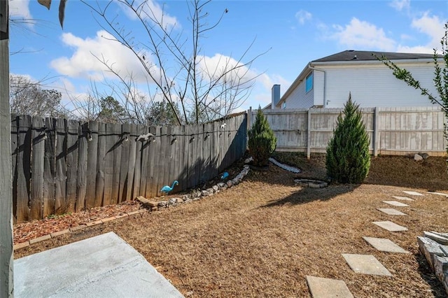 view of yard with a patio area