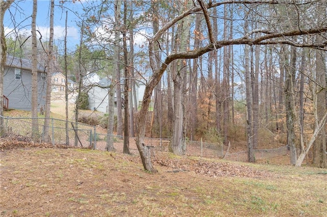 view of yard with fence