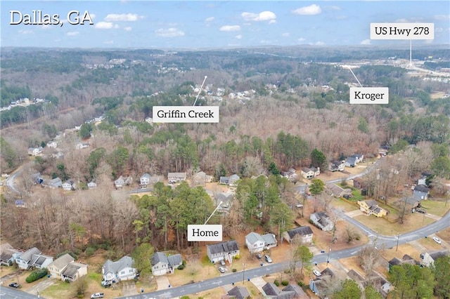 bird's eye view with a residential view