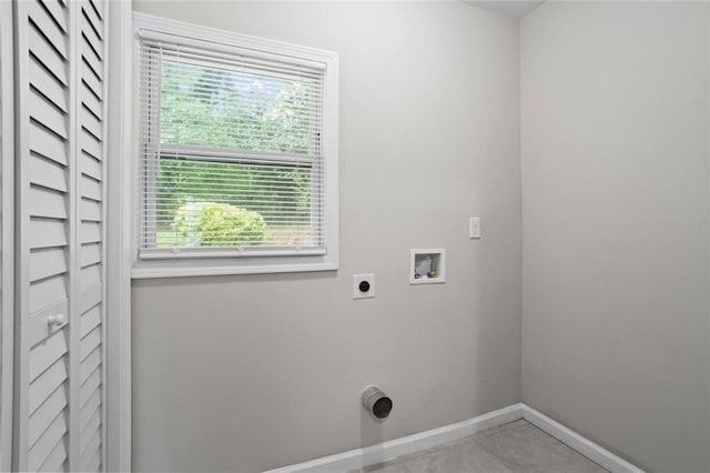 2478 Graywall St, East Point, GA 30344 - washroom featuring hookup for an electric dryer, hookup for a washing machine, healthy amount of natural light, and baseboards