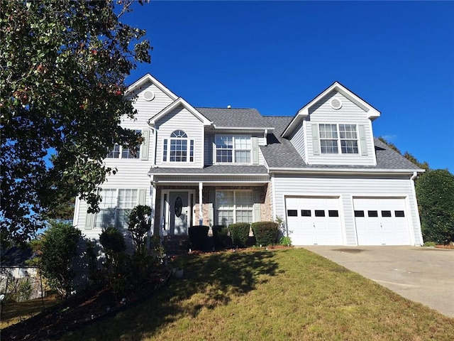 view of front of house featuring a front yard and a porch